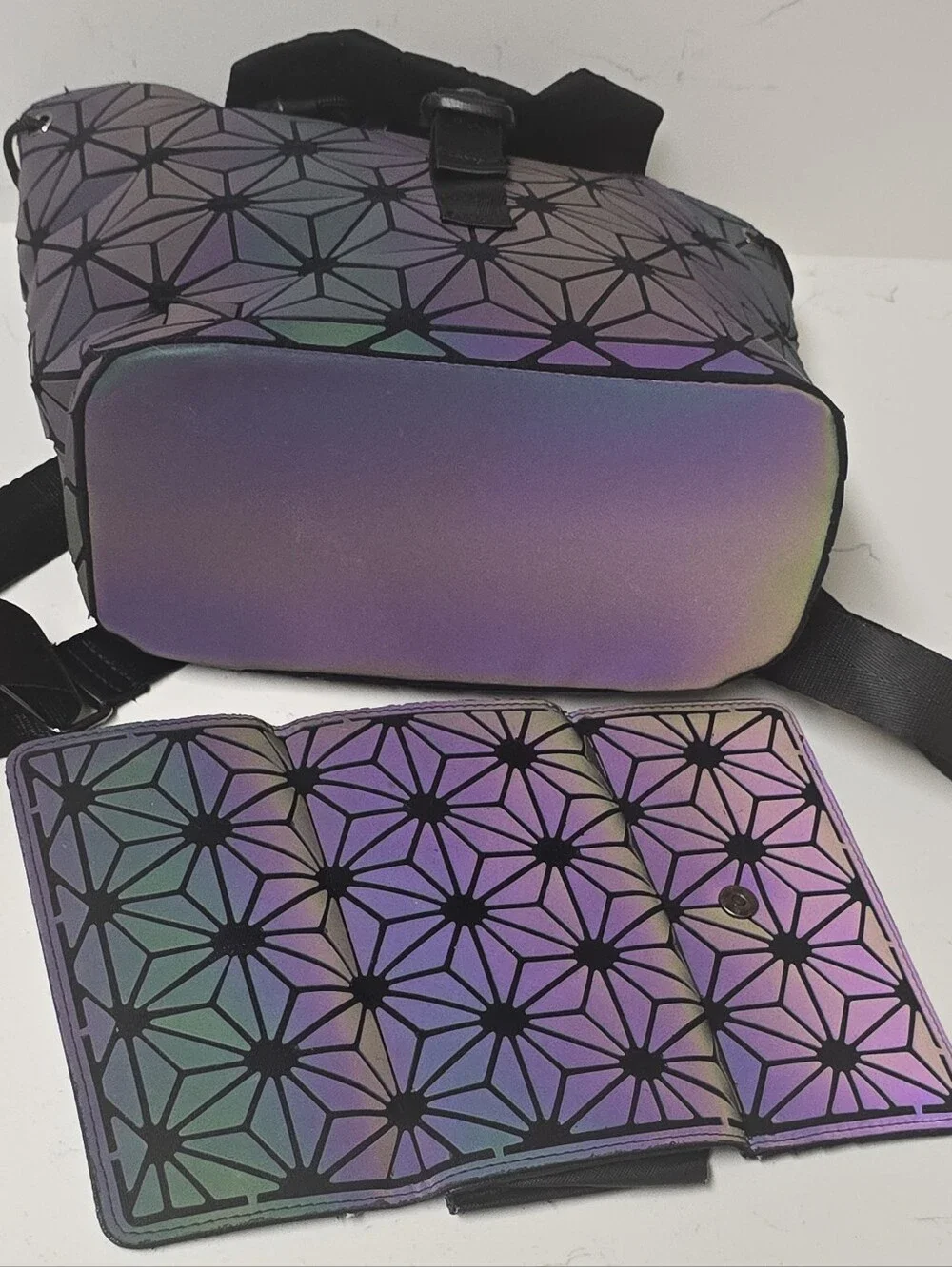 Luminous Geometric Backpack & Wallet Set 11.4